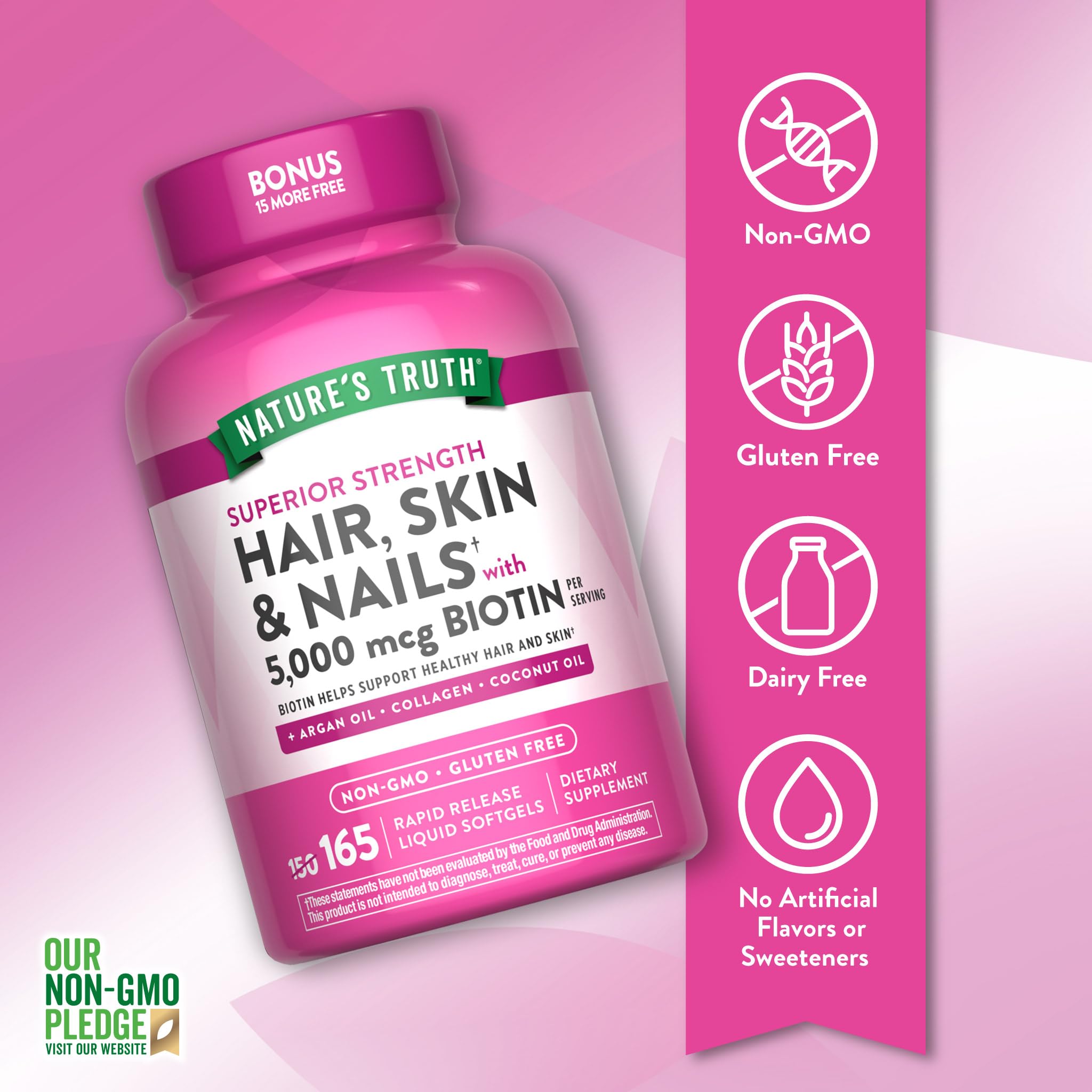 Nature's Truth softgel cerca resaltando textura y rápida liberación