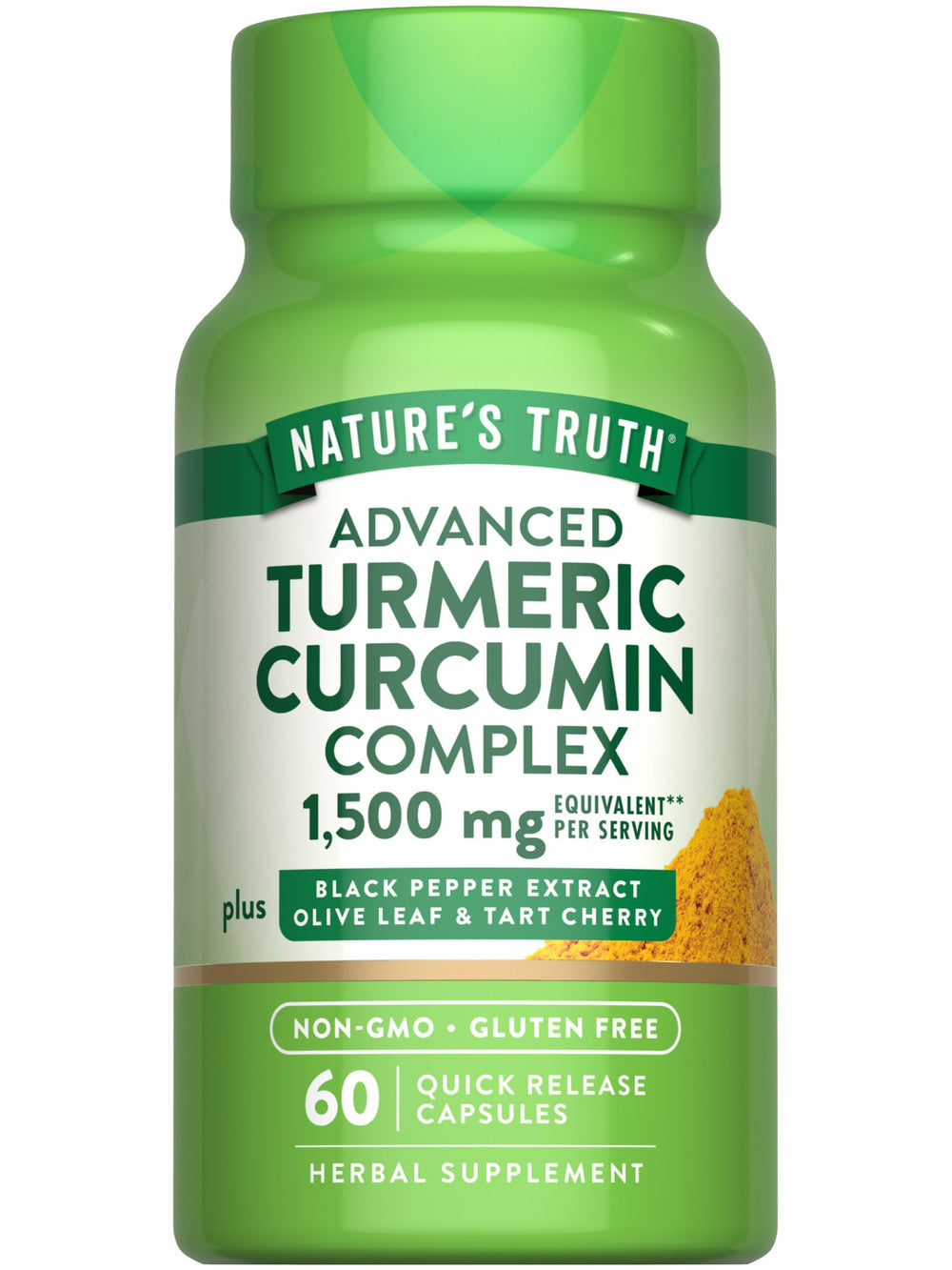 Nature's Truth frasco frontal mostrando la etiqueta y beneficio de pureza