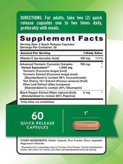Nature's Truth etiqueta lateral con información de ingredientes clara