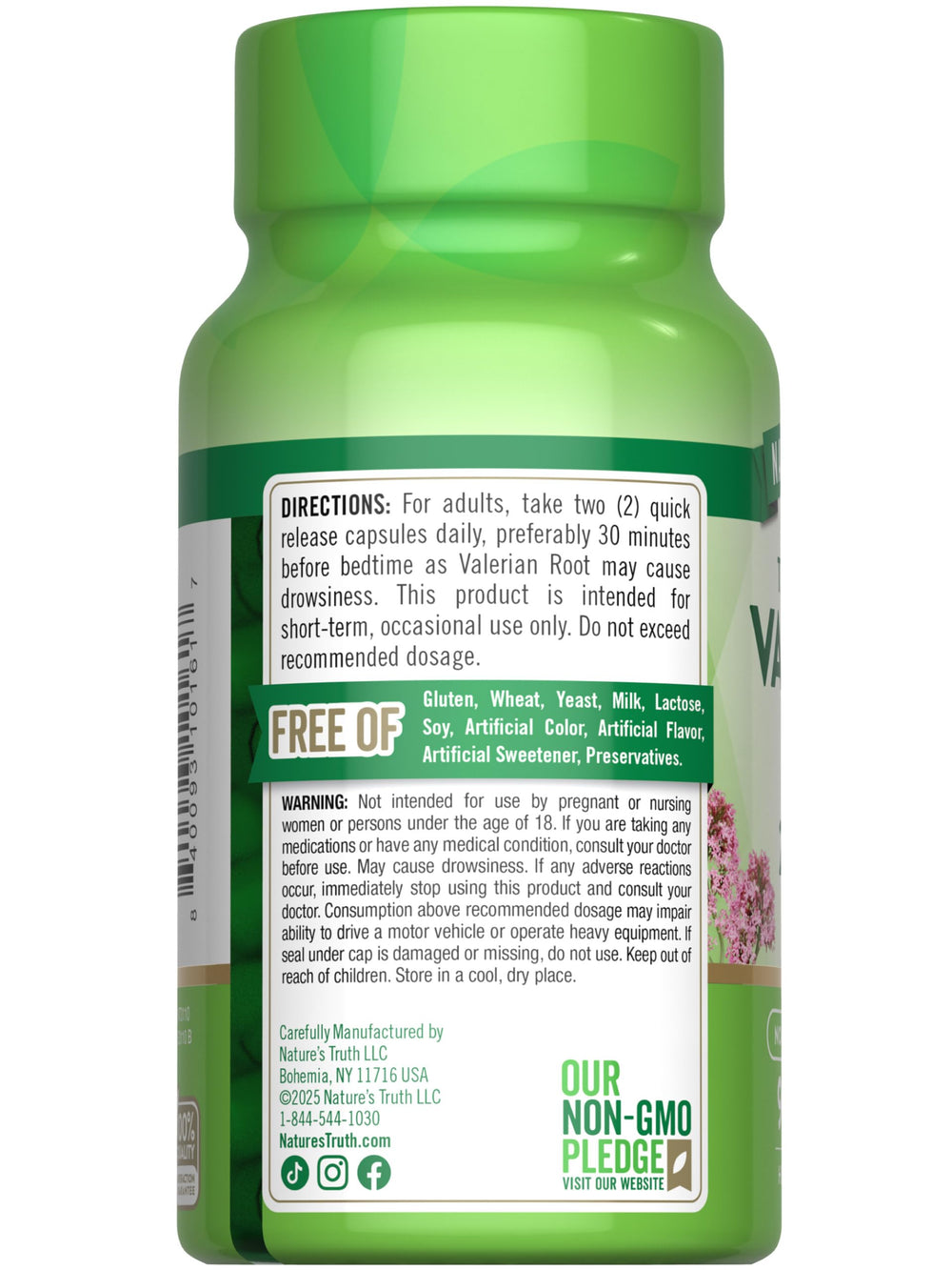 Nature's Truth bote junto a almohada en ambiente nocturno relajante