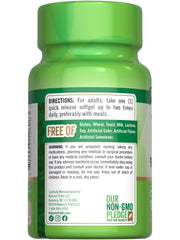 Nature's Truth softgel junto a regla para comparar tamaño y conveniencia