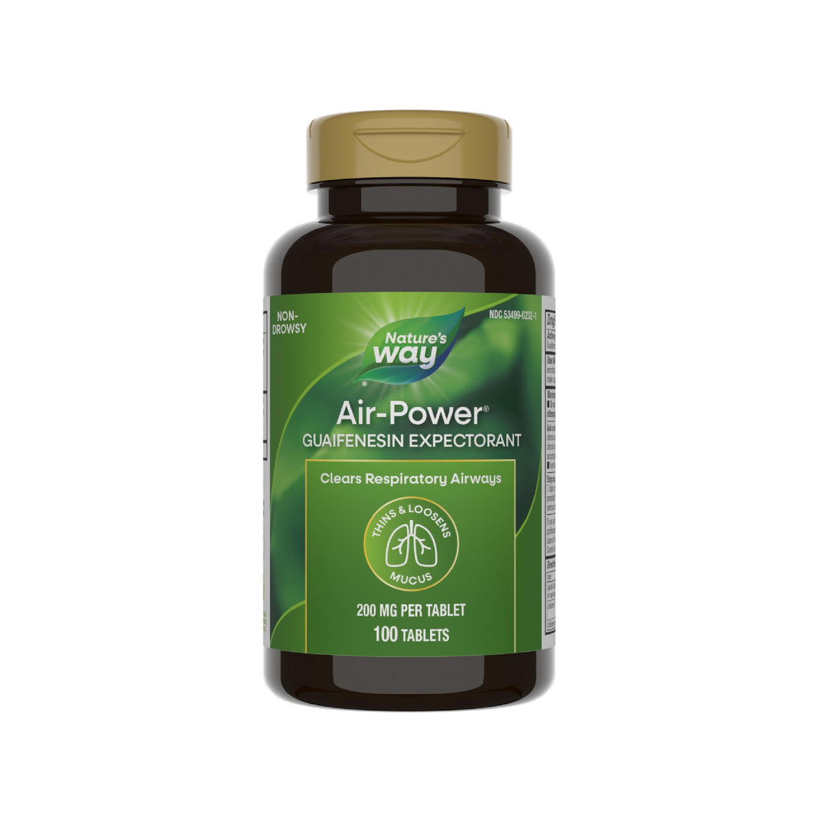 Nature's Way frente del envase mostrando 100 tabletas y beneficio expectorante