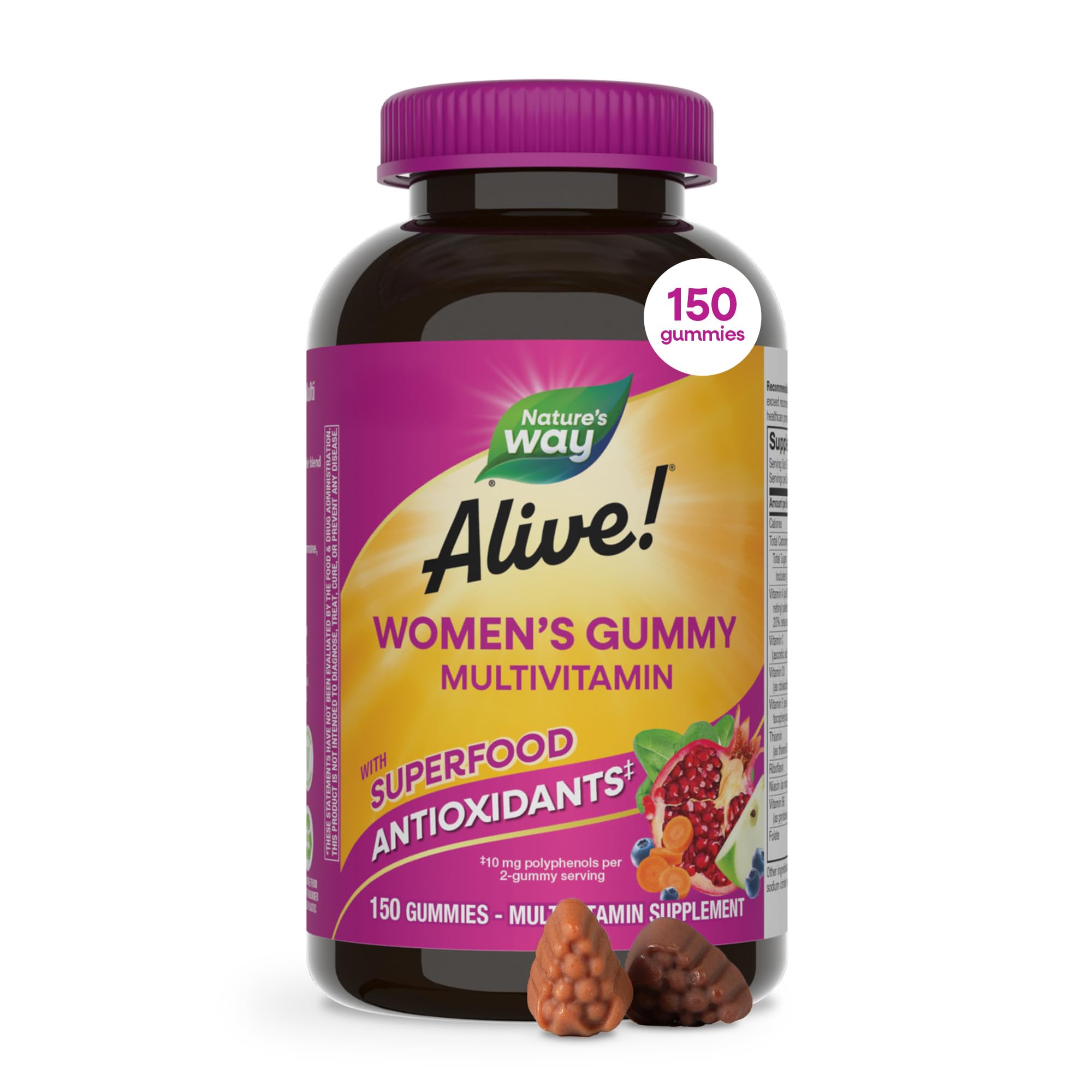 Nature's Way frasco frontal con gomitas berry, presentación atractiva y práctica