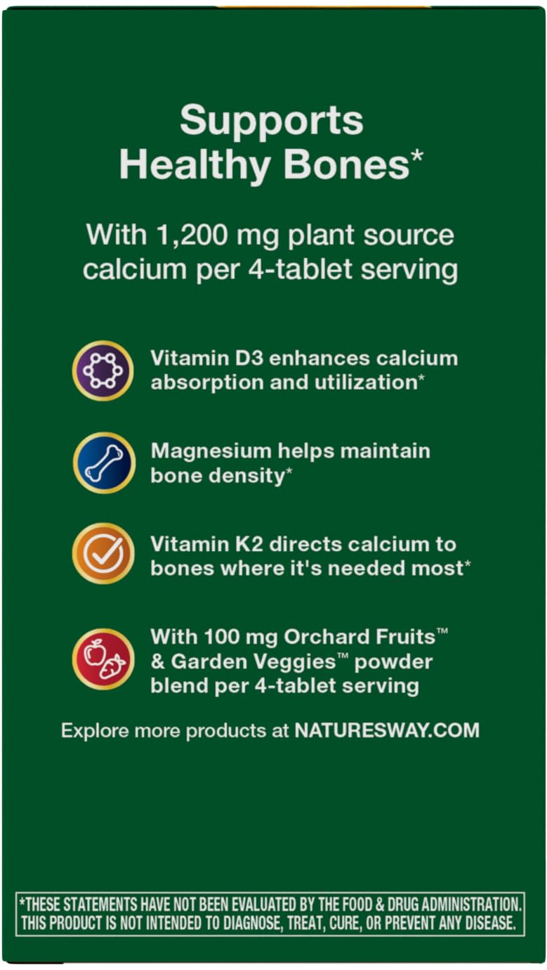 Nature's Way muestra Aquamin y alga indicando fuente vegetal de calcio