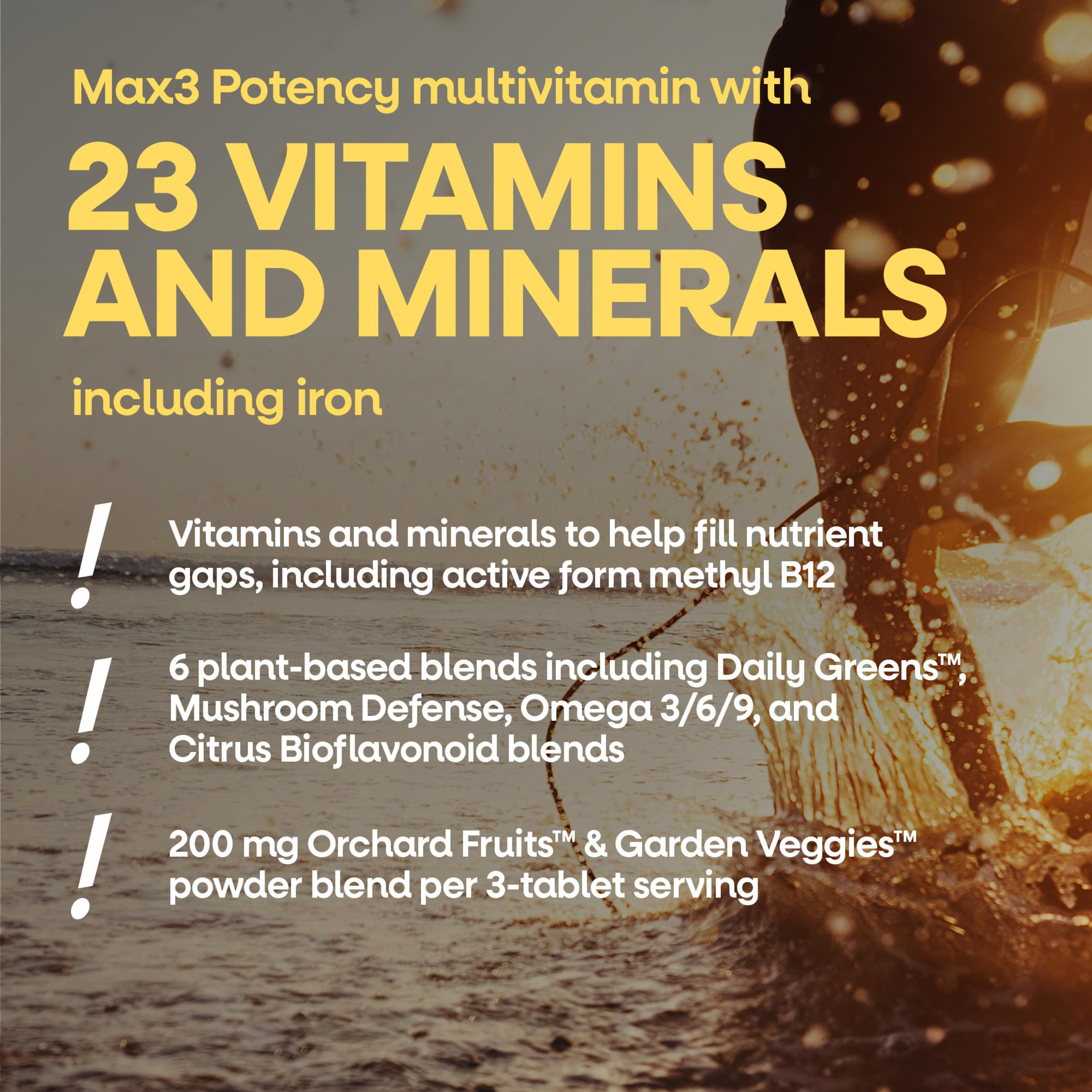 Nature's Way etiqueta nutricional mostrando vitaminas y minerales