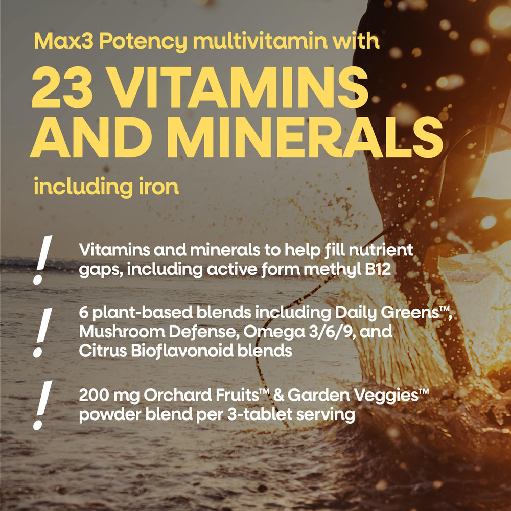 Nature's Way etiqueta nutricional mostrando vitaminas y minerales