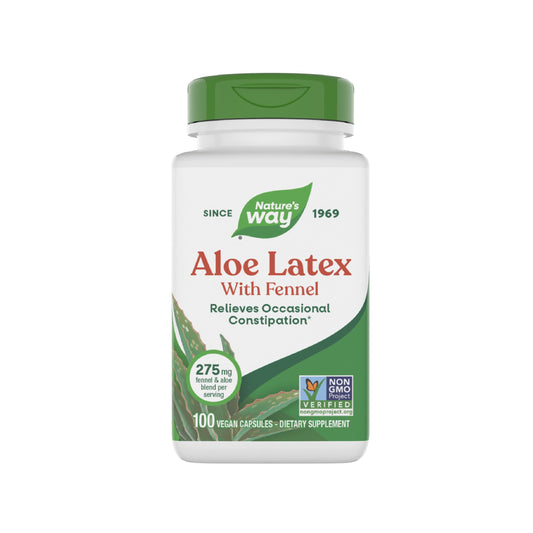 Nature's Way envase frontal mostrando 100 cápsulas y beneficio de alivio ocasional