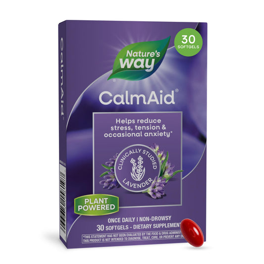 Nature's Way frasco CalmAid frontal mostrando presentación y beneficios