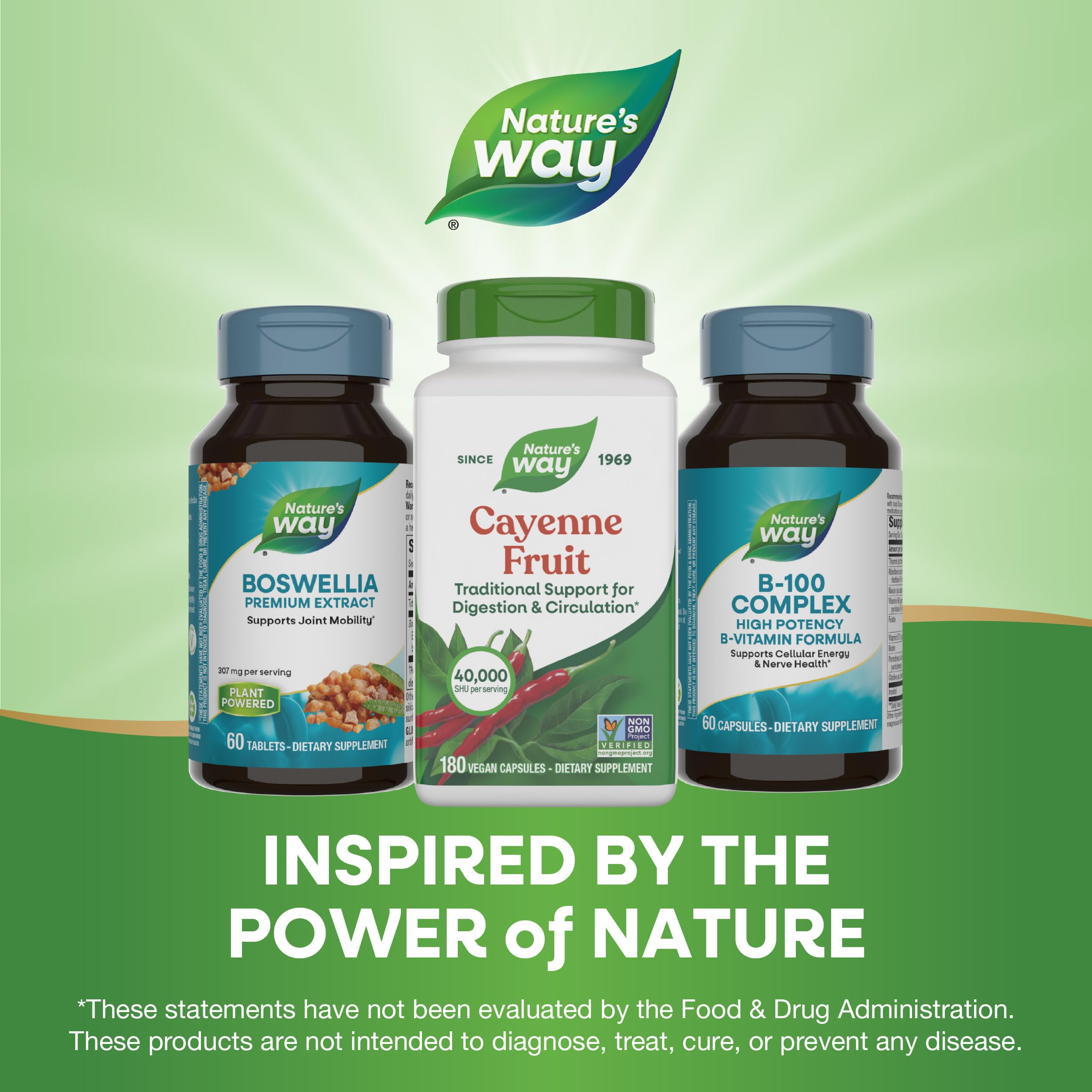 Nature's Way frasco en cocina junto a alimentos para mostrar integración en rutina