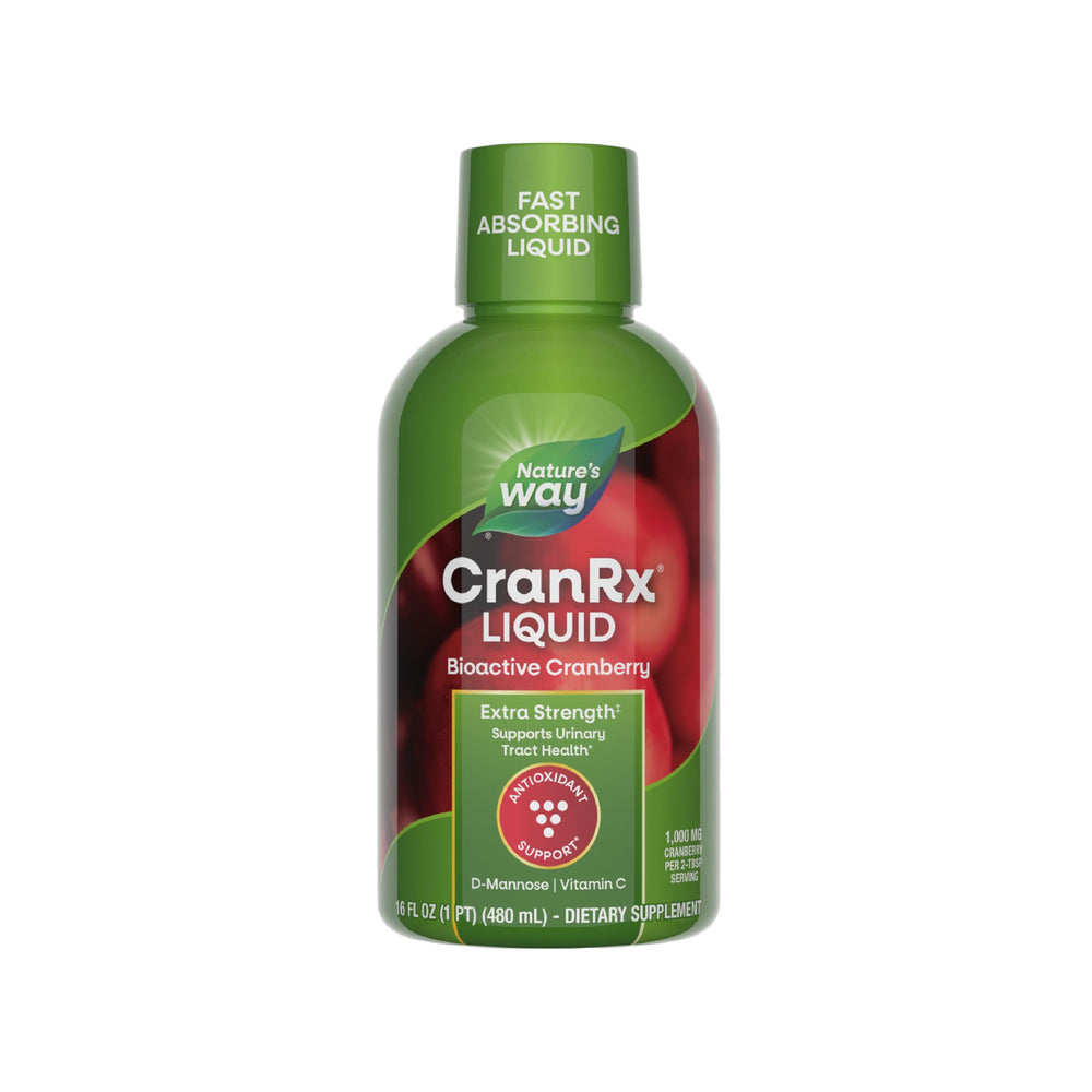 Nature's Way frasco CranRx frontal mostrando tamaño y etiqueta clara
