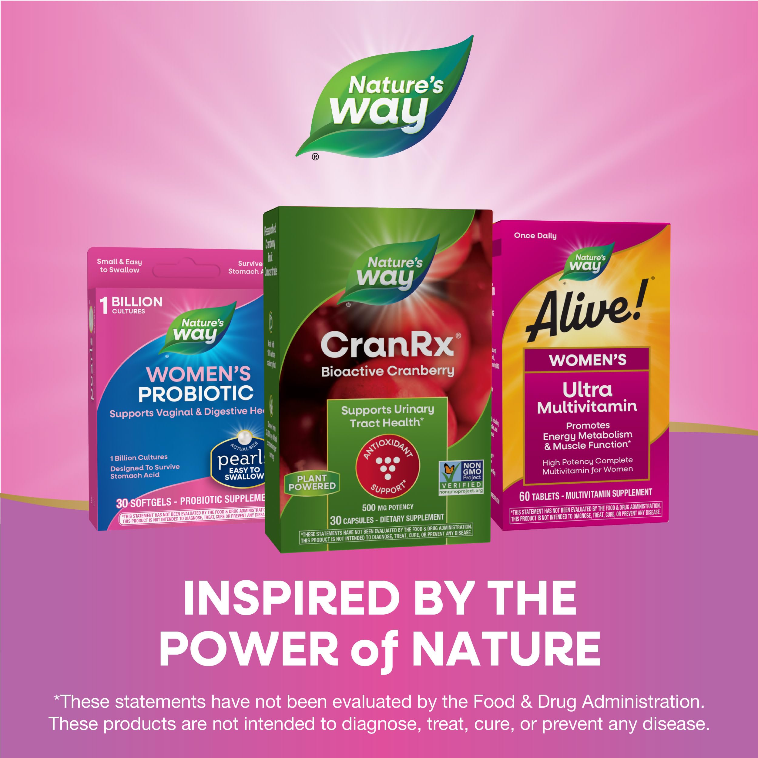 Nature's Way CranRx cápsula junto a un vaso de agua para mostrar modo de uso