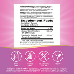 Nature's Way etiqueta nutricional del DIM-Plus con información de dosis y ingredientes