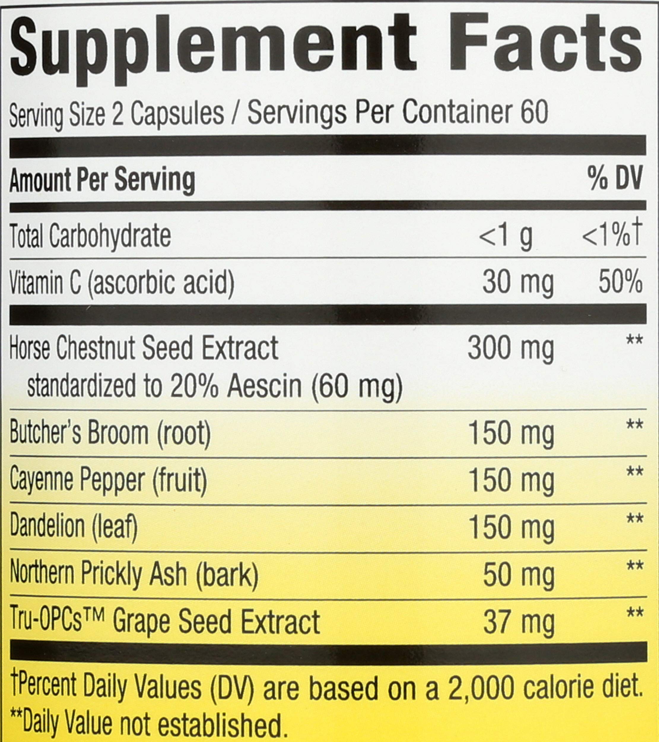 Nature's Way etiqueta con información nutricional clara y dosis recomendada