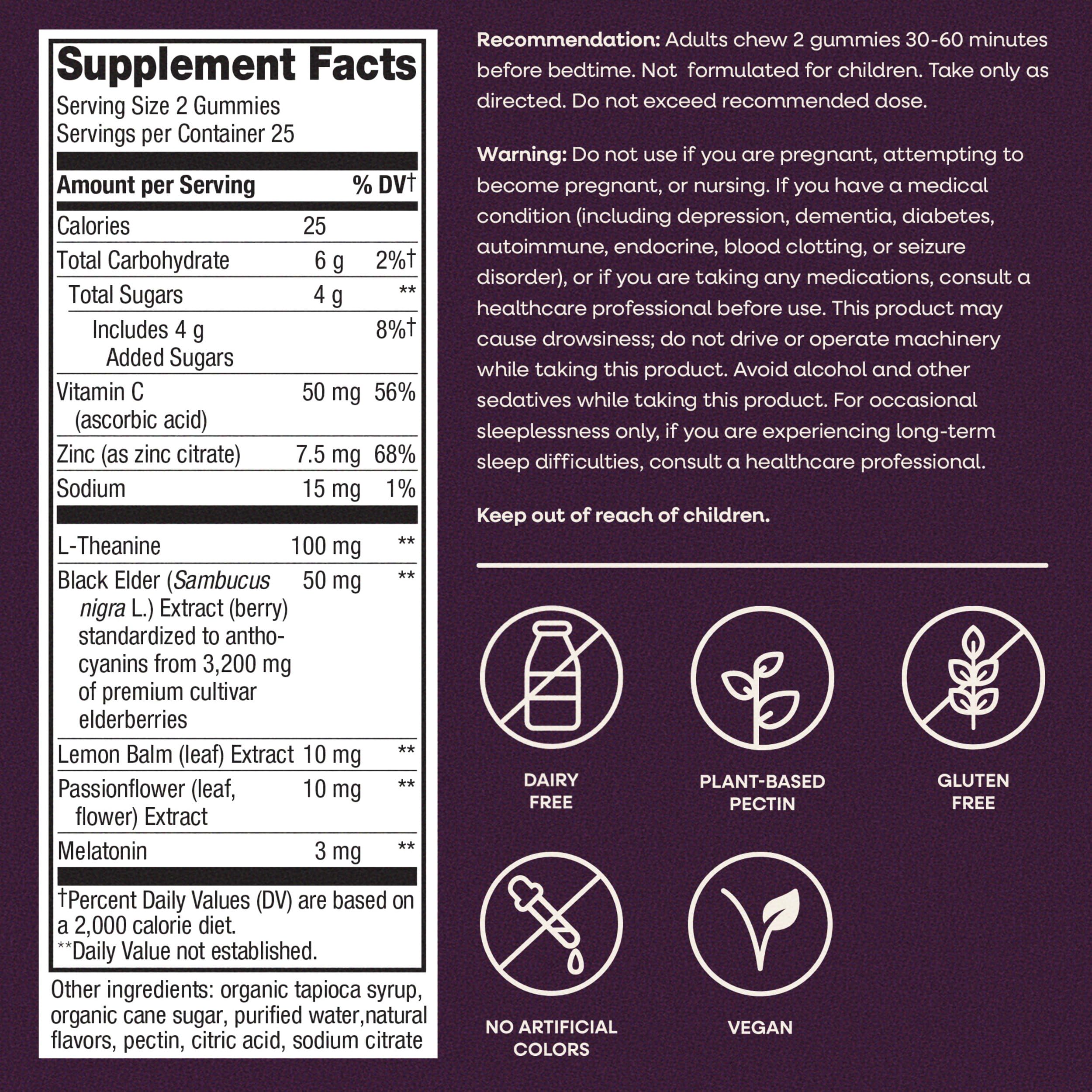 Nature's Way etiqueta nutricional en primer plano para información clara