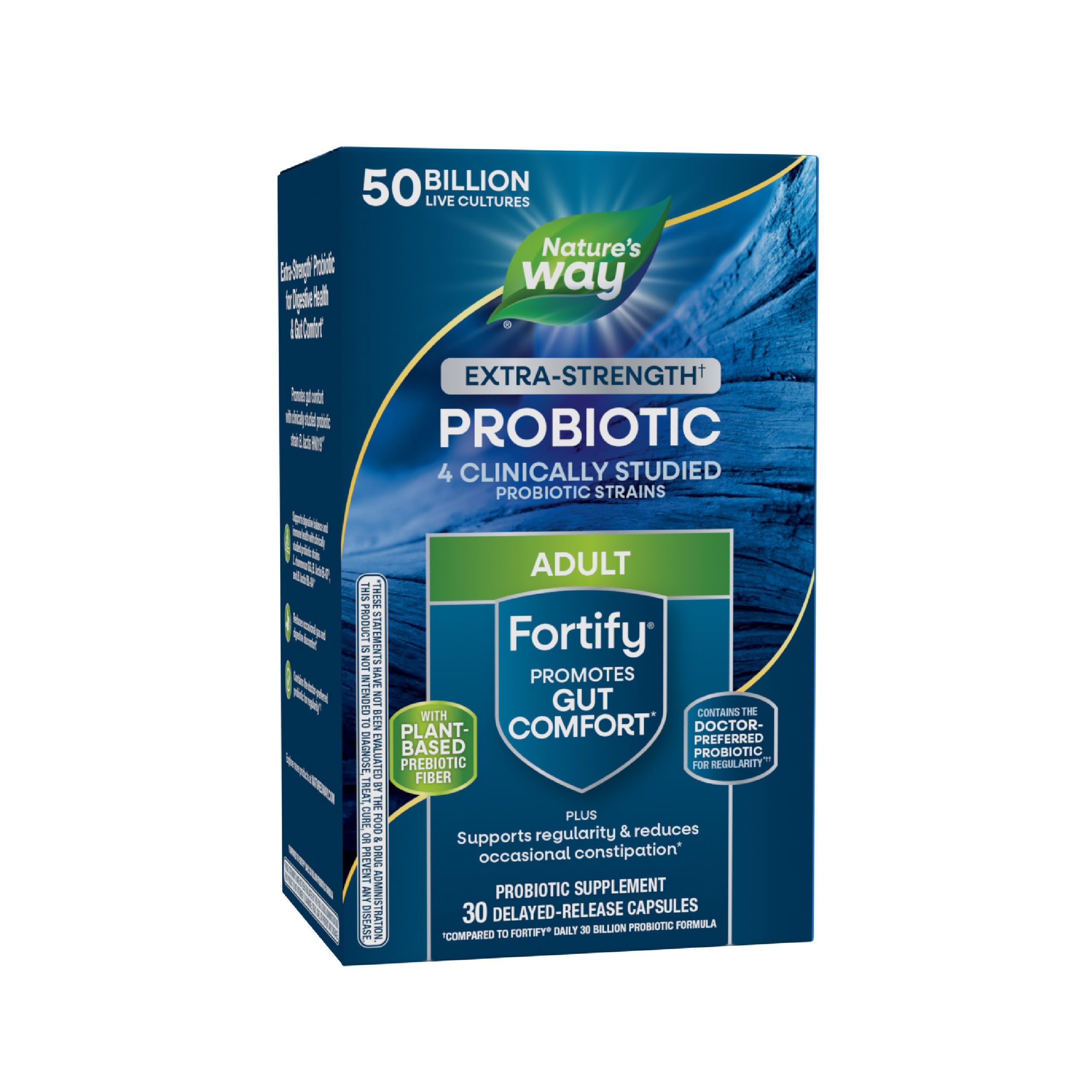 Nature's Way envase frontal de Fortify 50 mil millones con beneficios visibles