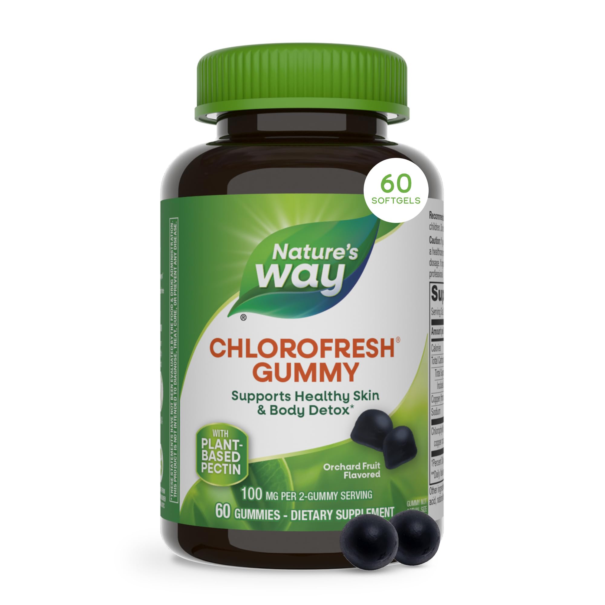 Nature's Way empaque frontal mostrando 60 gomitas y beneficios visibles