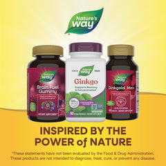 Nature's Way etiqueta nutricional visible, claridad sobre ingredientes activos