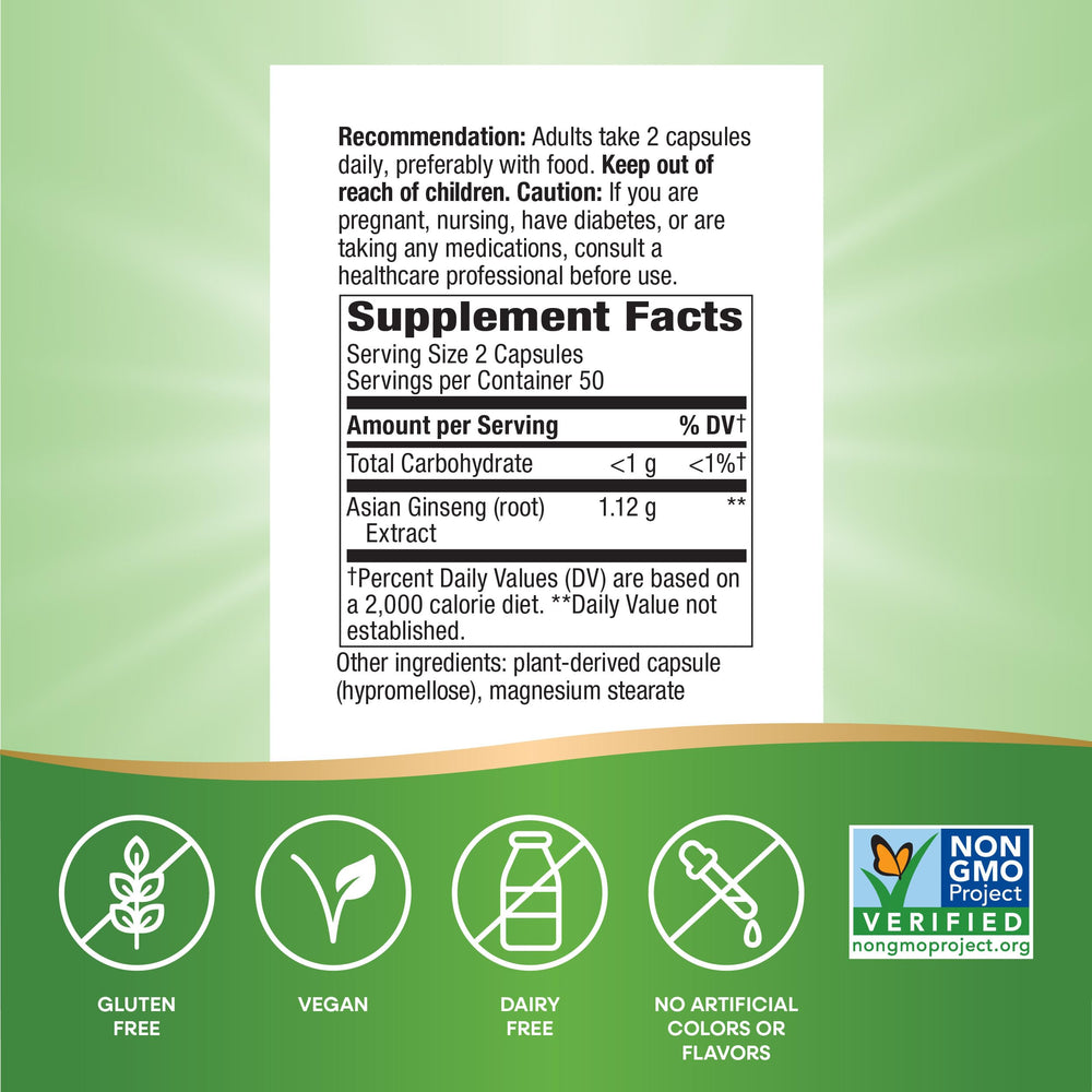 Nature's Way etiqueta nutricional legible con información de 1,120 mg