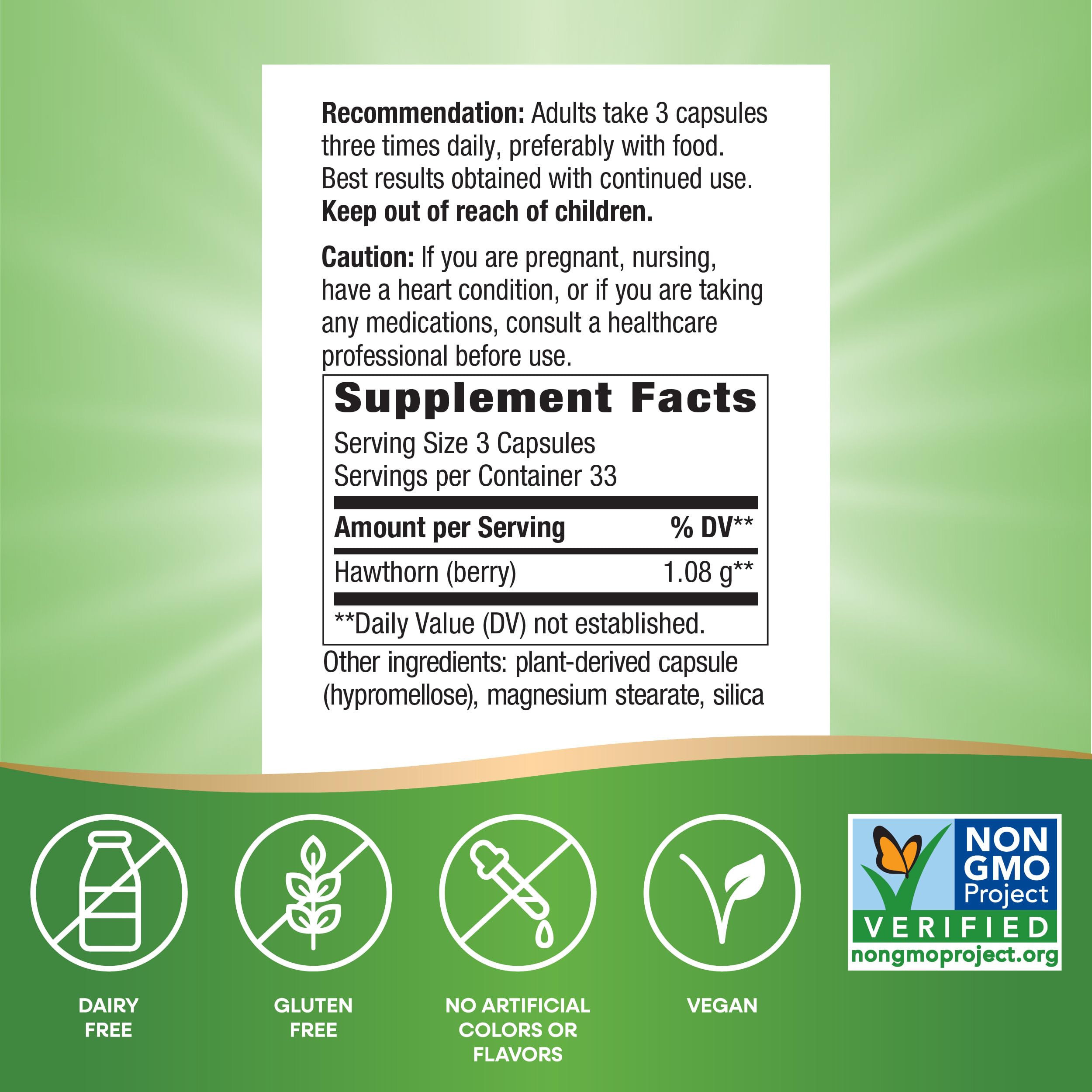 Nature's Way etiqueta nutricional y lista de ingredientes para transparencia y confianza