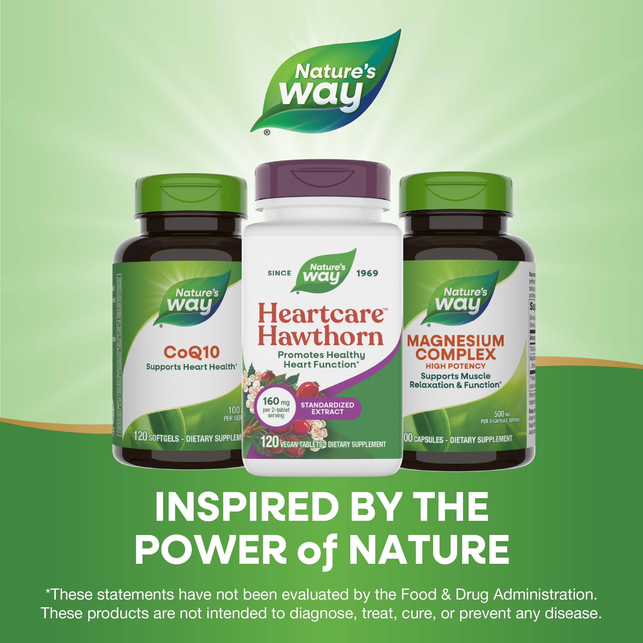 Nature's Way iconos de sin gluten y vegano en la etiqueta, tranquilidad
