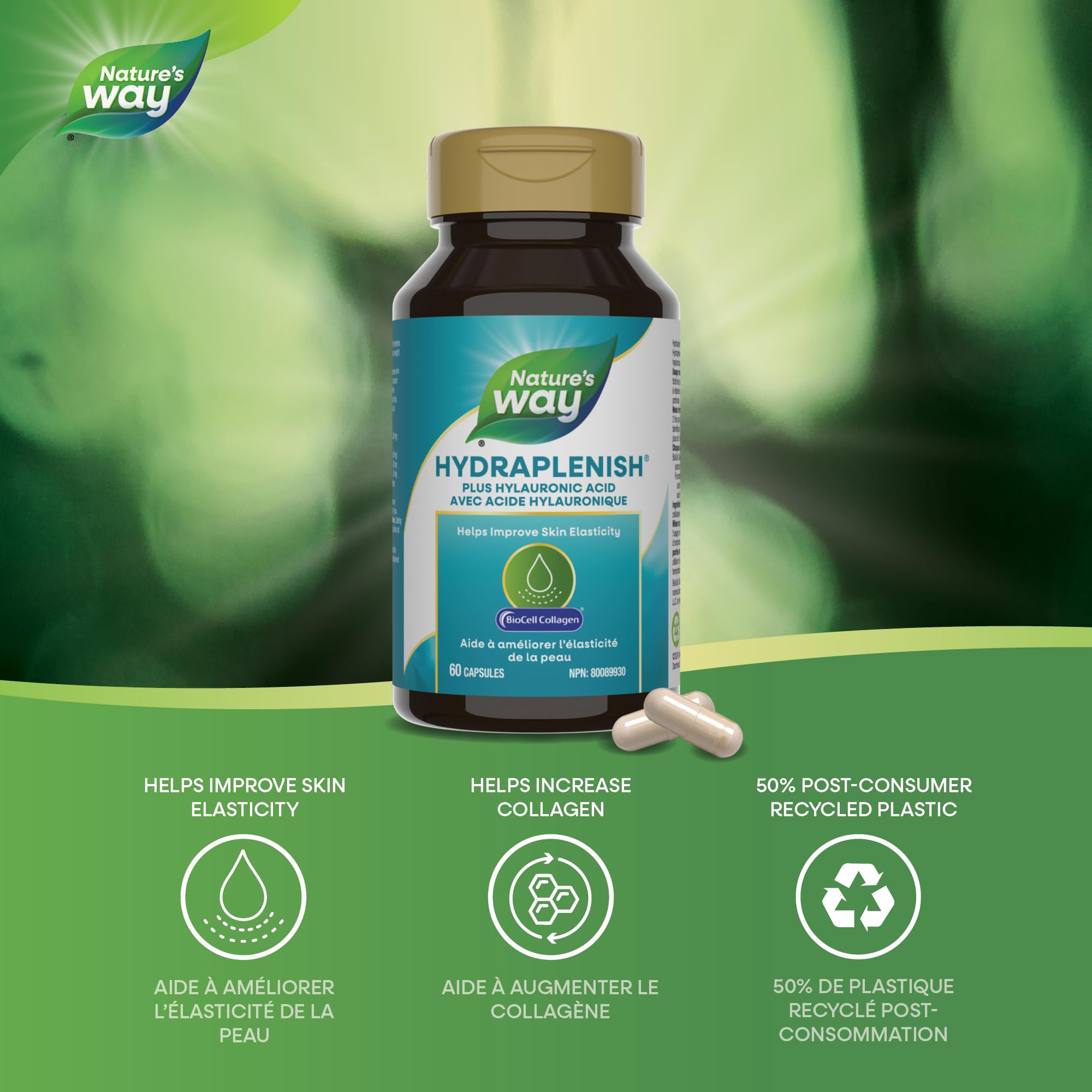 Nature's Way polvo de colágeno cercano para ver consistencia y pureza