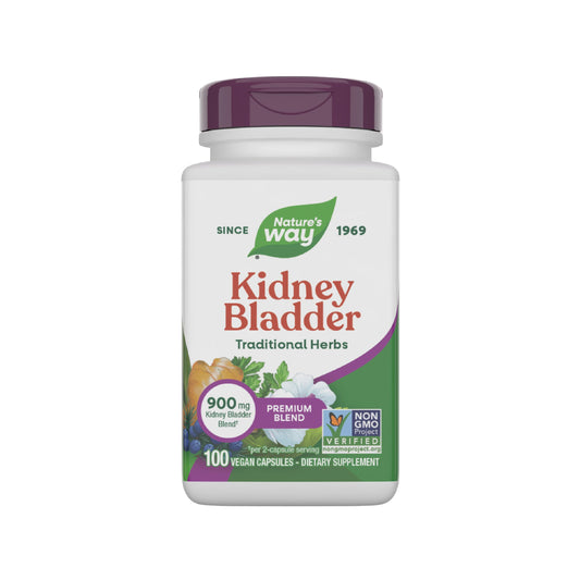 Nature's Way frasco frente que muestra el producto y beneficio de conveniencia