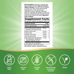 Nature's Way etiqueta nutricional legible y detalles de ingredientes