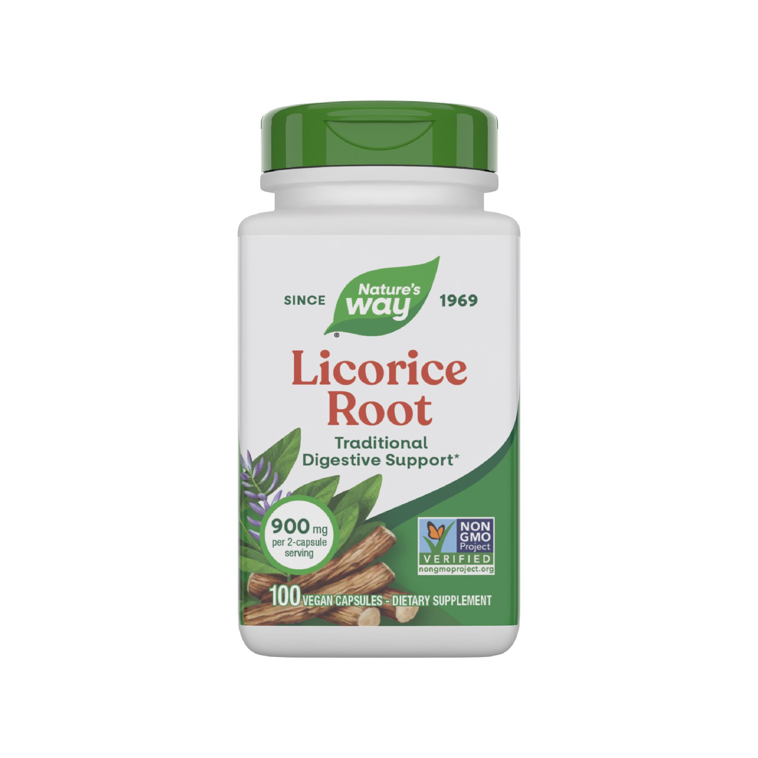 Nature's Way envase frontal mostrando etiqueta y beneficio de apoyo digestivo