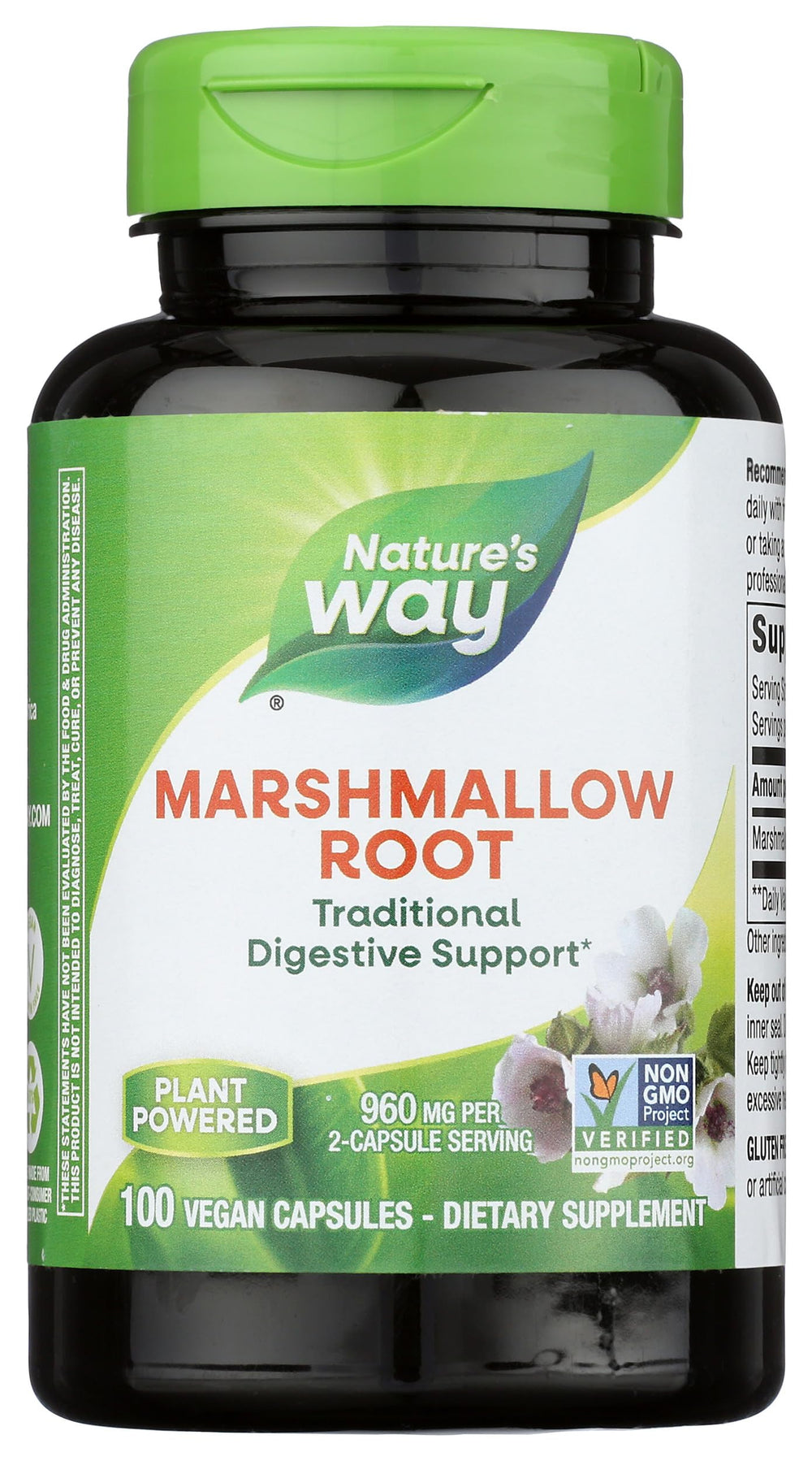 Nature's Way frasco frontal mostrando 100 VCaps y beneficio digestivo