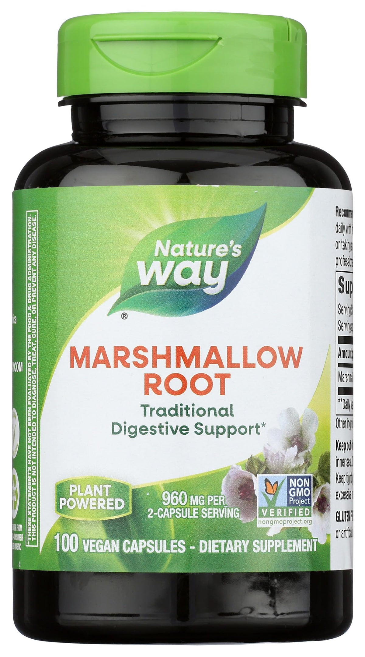 Nature's Way frasco frontal mostrando 100 VCaps y beneficio digestivo