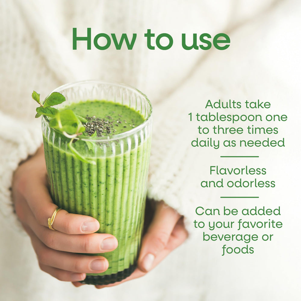 Nature's Way MCT mezclado en smoothie, ayuda a integrar MCT sin cambiar sabor