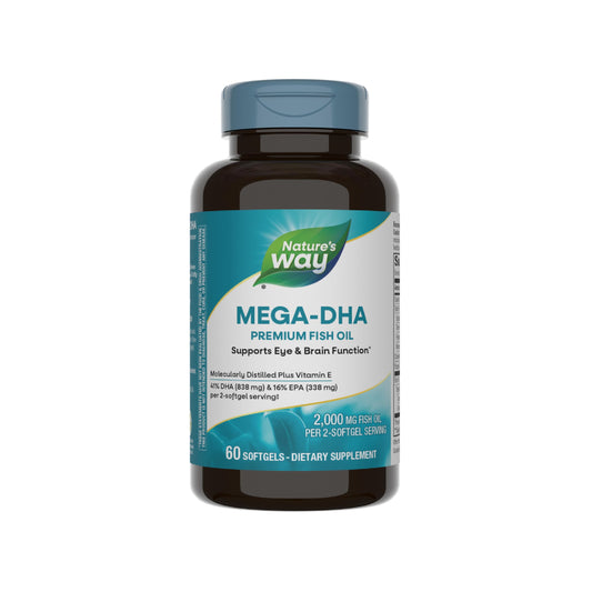Nature's Way frasco delantero mostrando 60 cápsulas y beneficio de alta concentración