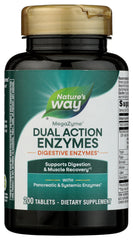 Nature's Way frasco Mega-Zyme en primer plano y beneficio de soporte digestivo
