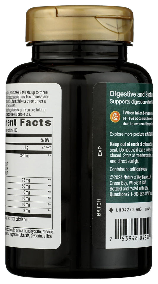 Nature's Way tabletas Mega-Zyme detalle de comprimidos y facilidad de dosificación