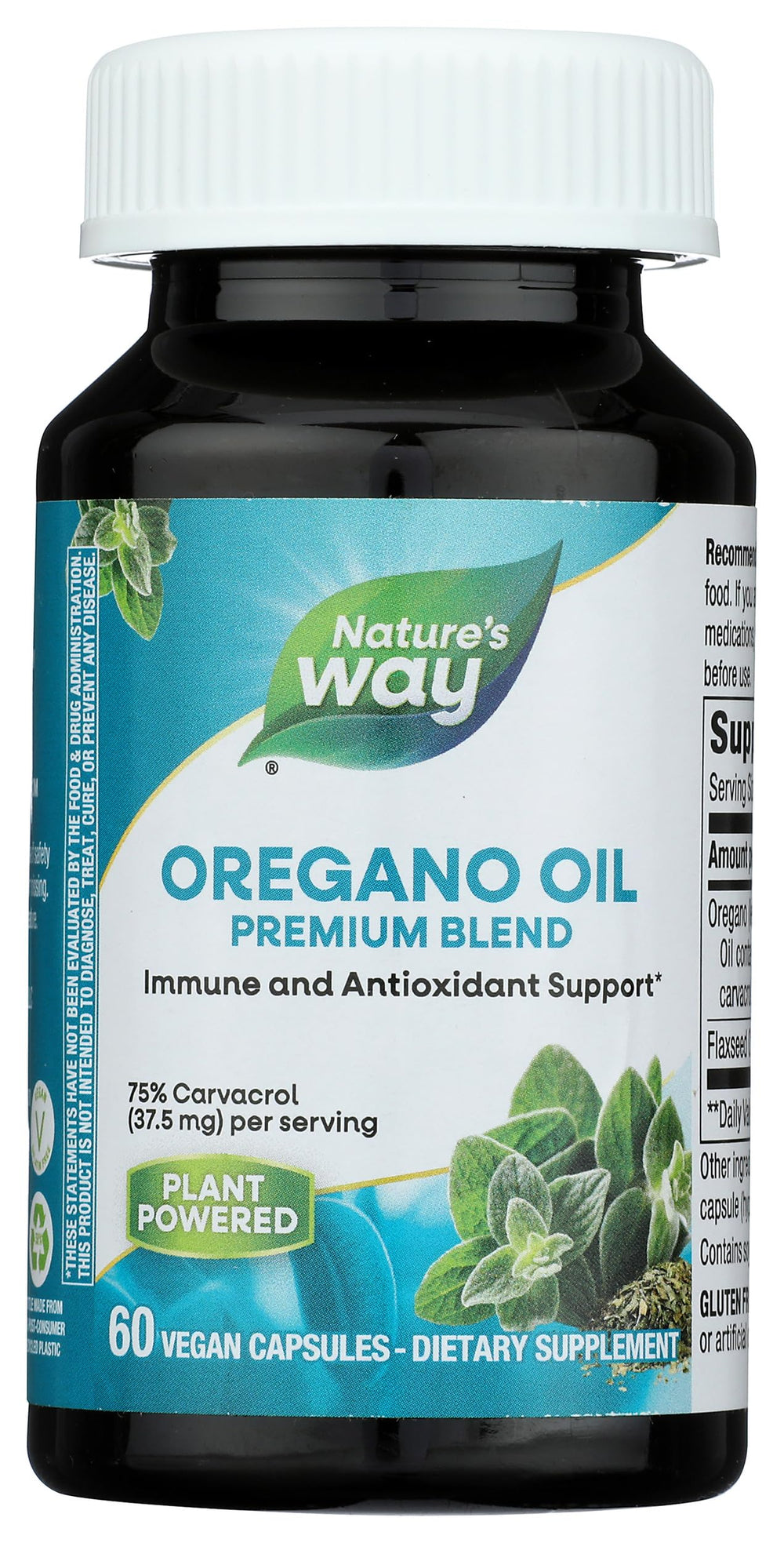 Nature's Way frontal del envase mostrando beneficios y contenido