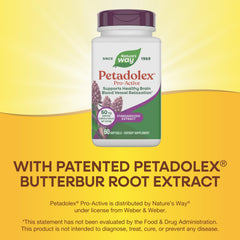 Nature's Way etiqueta Petadolex Pro-Active con información de ingredientes y dosis