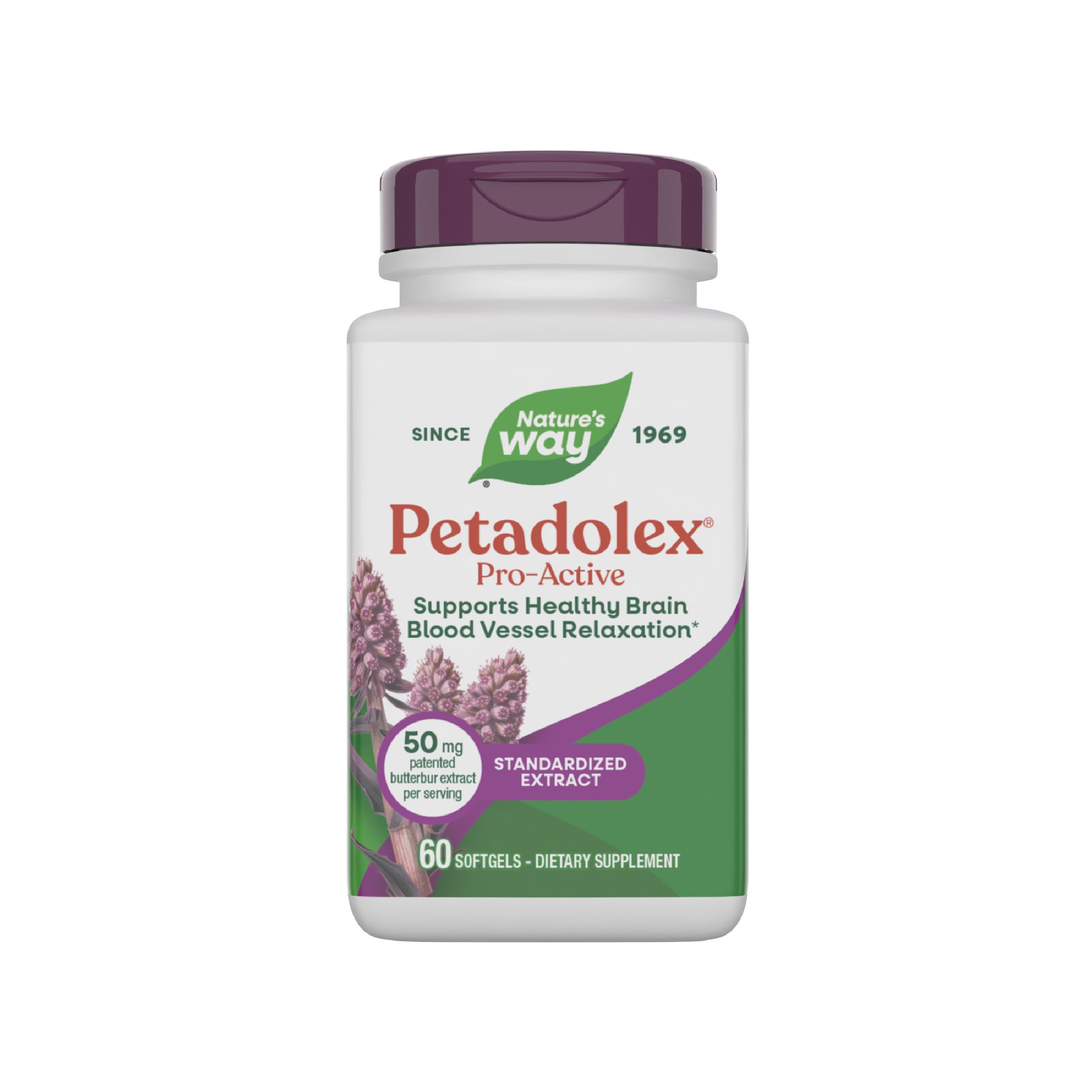 Nature's Way frasco Petadolex Pro-Active frontal, presentación clara y segura