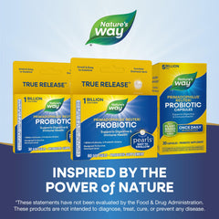 Nature's Way etiqueta con ingredientes y cepas probióticas destacadas