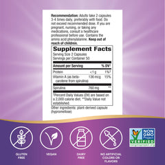 Nature's Way etiqueta con información nutricional legible y transparente