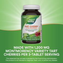 Nature's Way bote abierto con tabletas y muestra cantidad para un mes