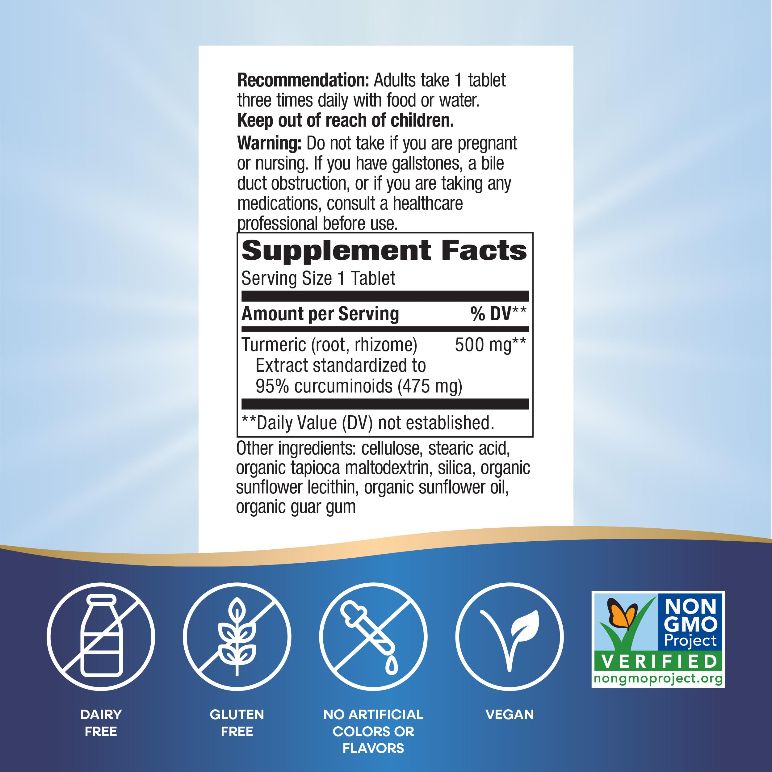 Nature's Way etiqueta con información nutricional y calidad