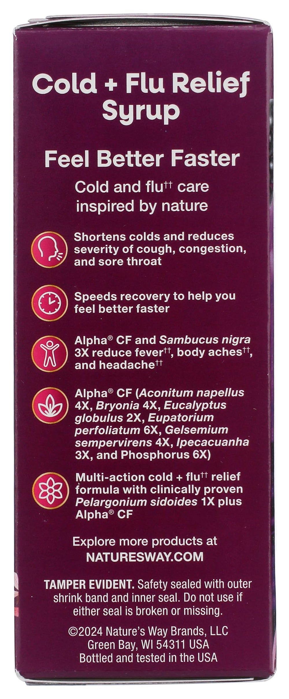 Nature's Way etiqueta del frasco con panel de ingredientes y advertencias visibles