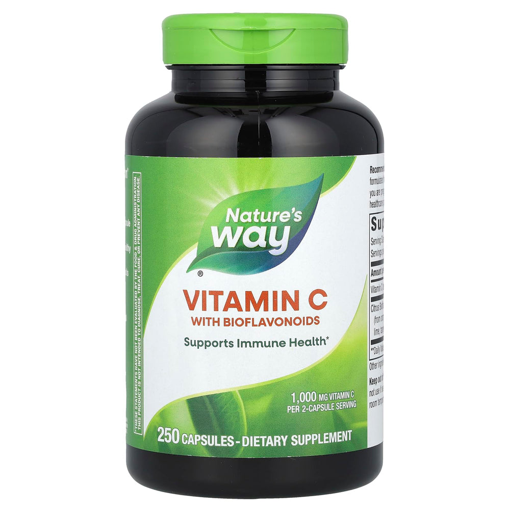 Nature's Way envase frontal mostrando 250 cápsulas y beneficios principales
