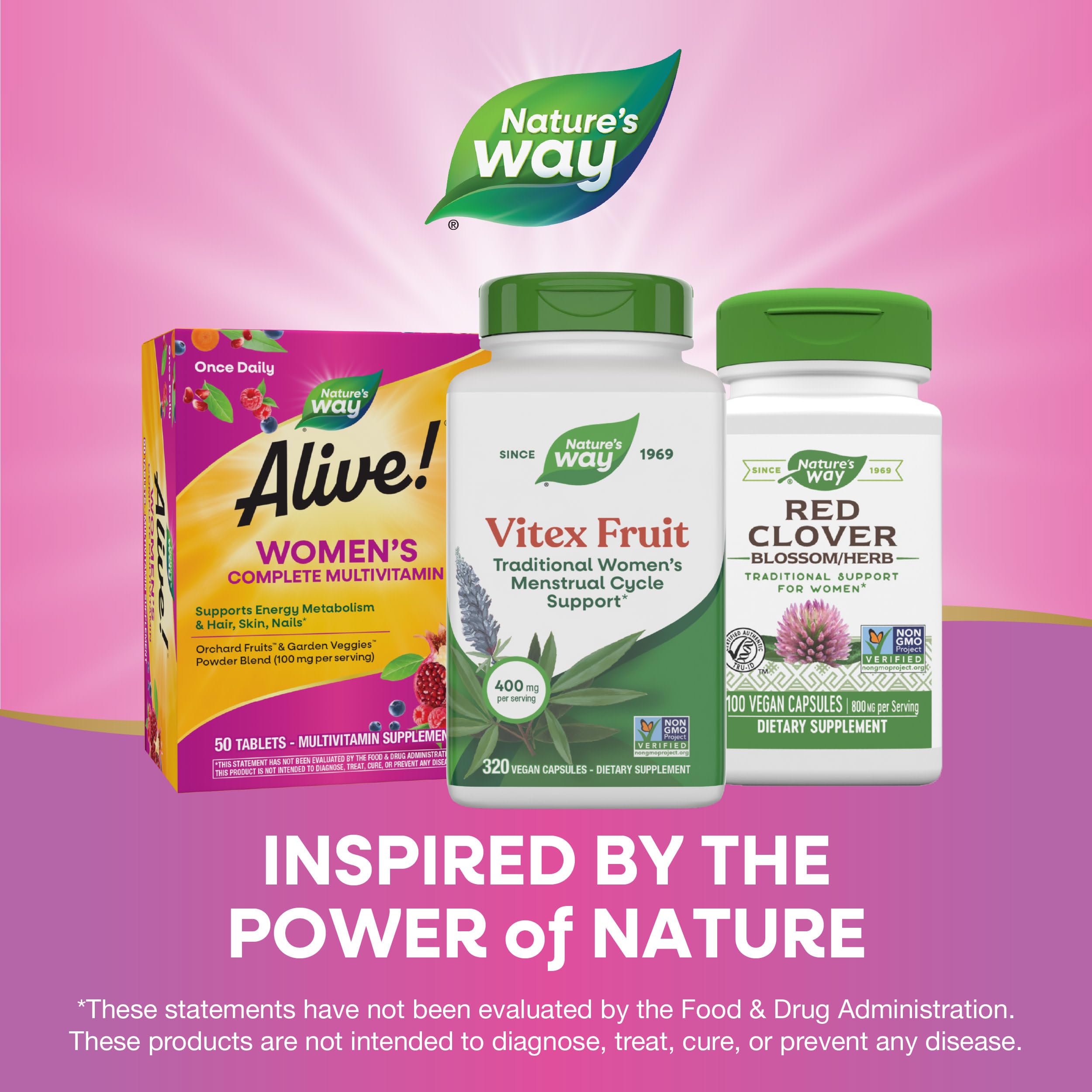 Nature's Way etiqueta del producto destacando ingredientes y verificación