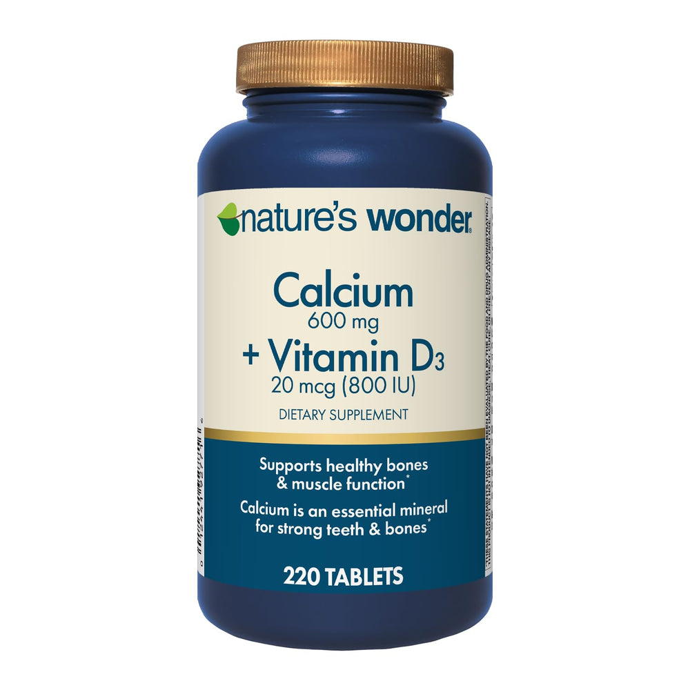 Nature's Wonder envase frontal mostrando 220 tabletas y beneficios claros