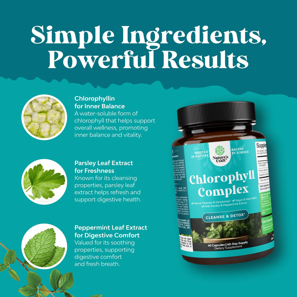 Natures Craft menta y perejil frescos que complementan la clorofila