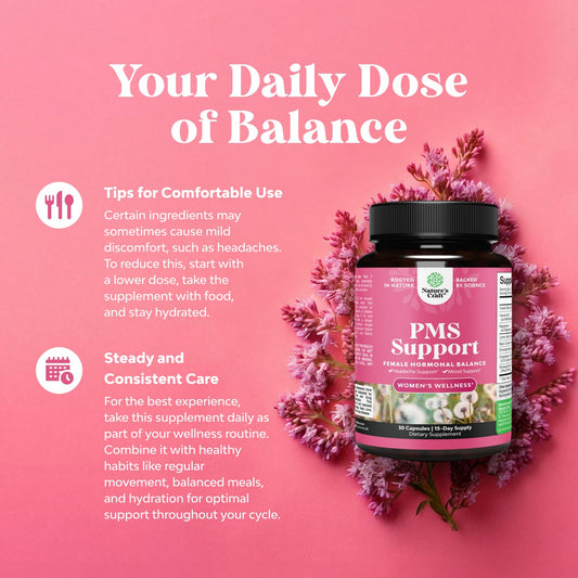 Natures Craft PMS: dosis diaria para apoyar el ciclo menstrual.