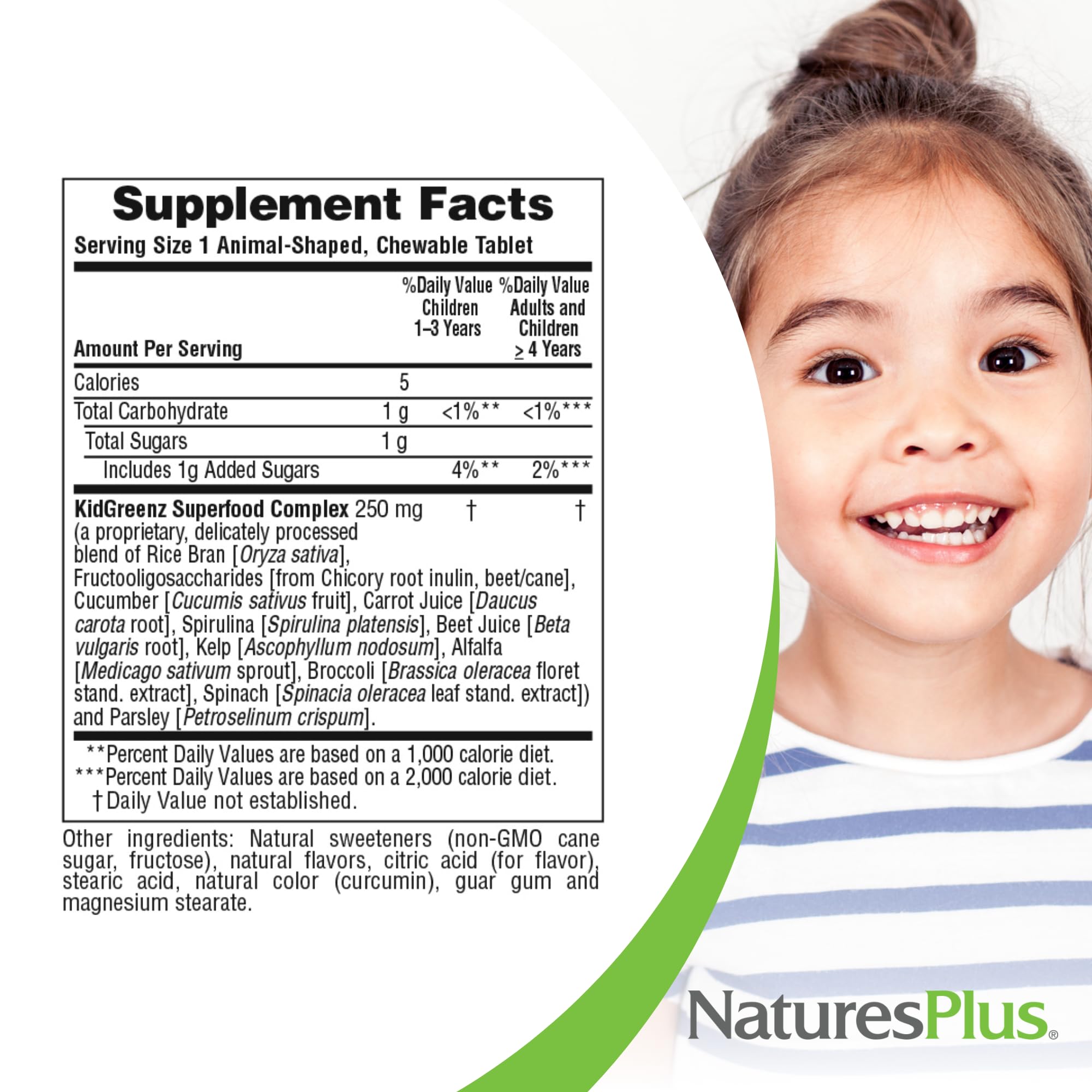 NaturesPlus conjunto de brócoli y espinaca representando ingredientes