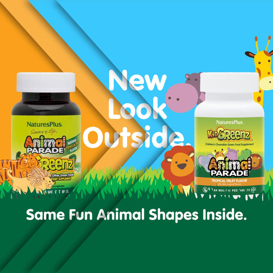 NaturesPlus primer plano de tabletas con forma de animal que atraen niños