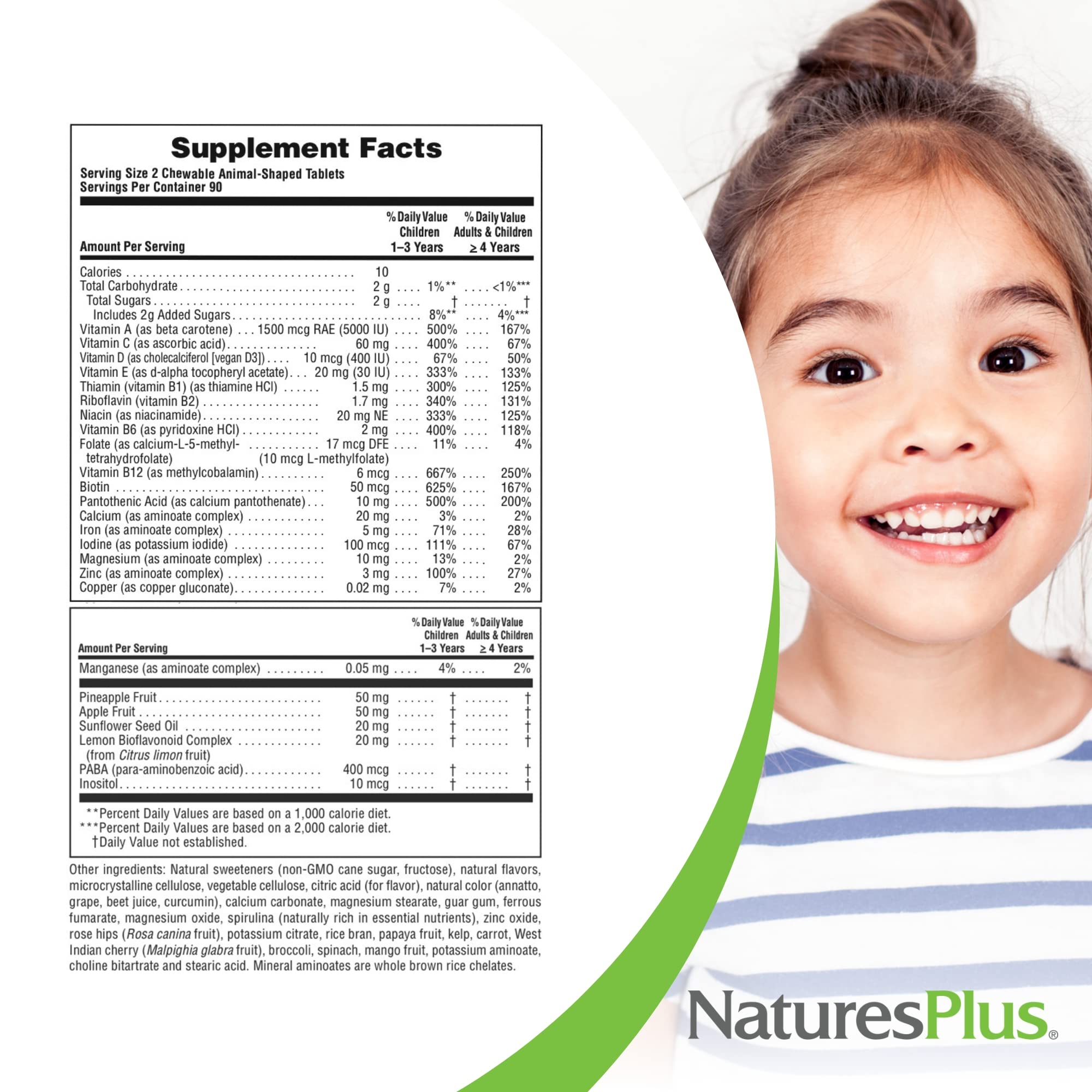 NaturesPlus comparación de tamaño de tableta para referencia visual